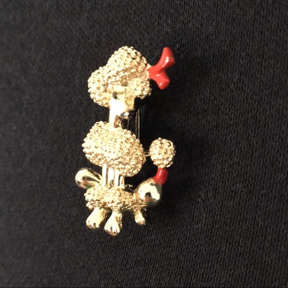 Cute Vintage French Poodle Gold Tone Brooch - Picture 8 of 9